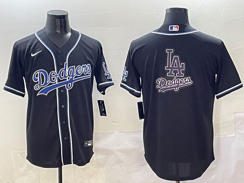 Men Los Angeles Dodgers Blank Black Three generations Nike 2025 MLB Jersey style 19